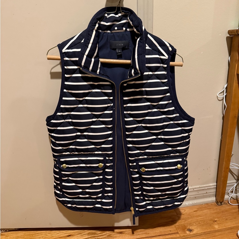 J. Crew Navy and White Striped Vest